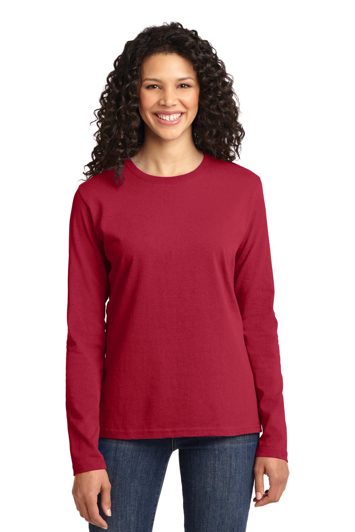 Port & Company ® Women's Long Sleeve Core Cotton Tee. LPC54LS