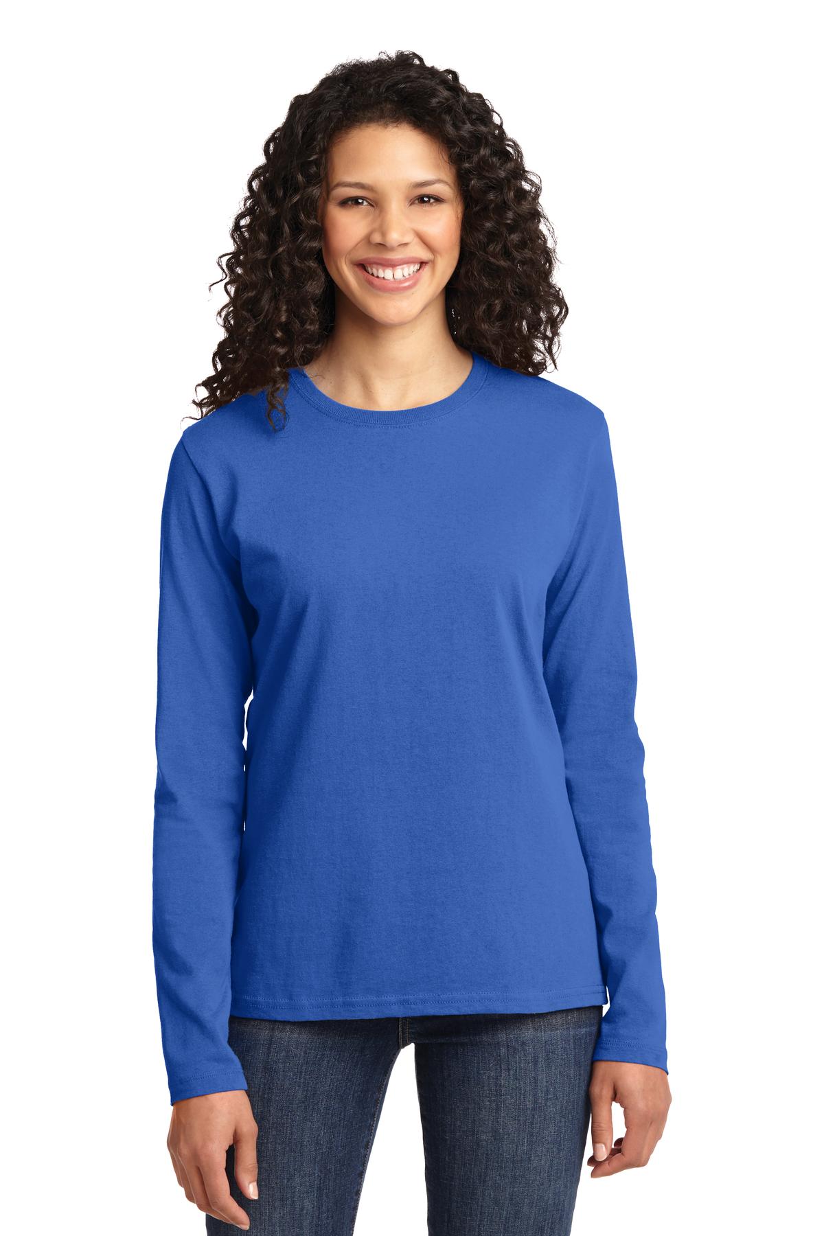 Port & Company ® Women's Long Sleeve Core Cotton Tee. LPC54LS