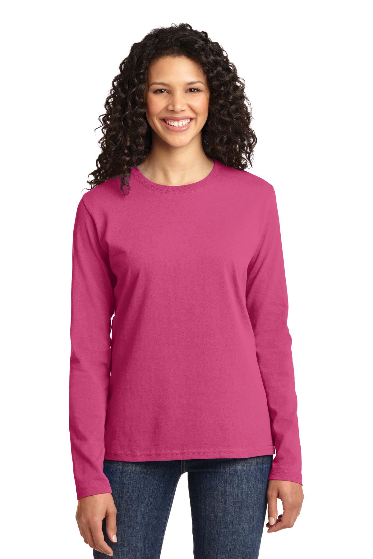 Port & Company ® Women's Long Sleeve Core Cotton Tee. LPC54LS