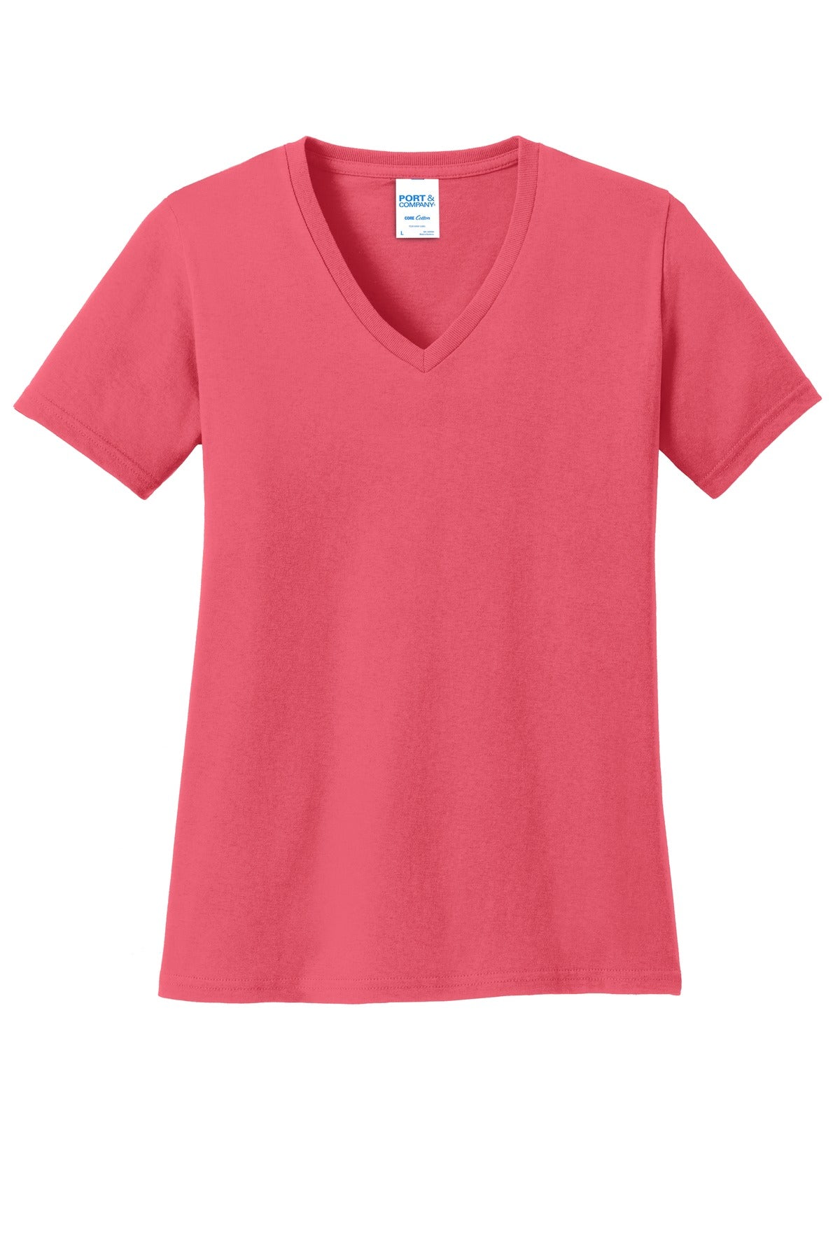 Port & Company ® Women's Core Cotton V-Neck Tee. LPC54V