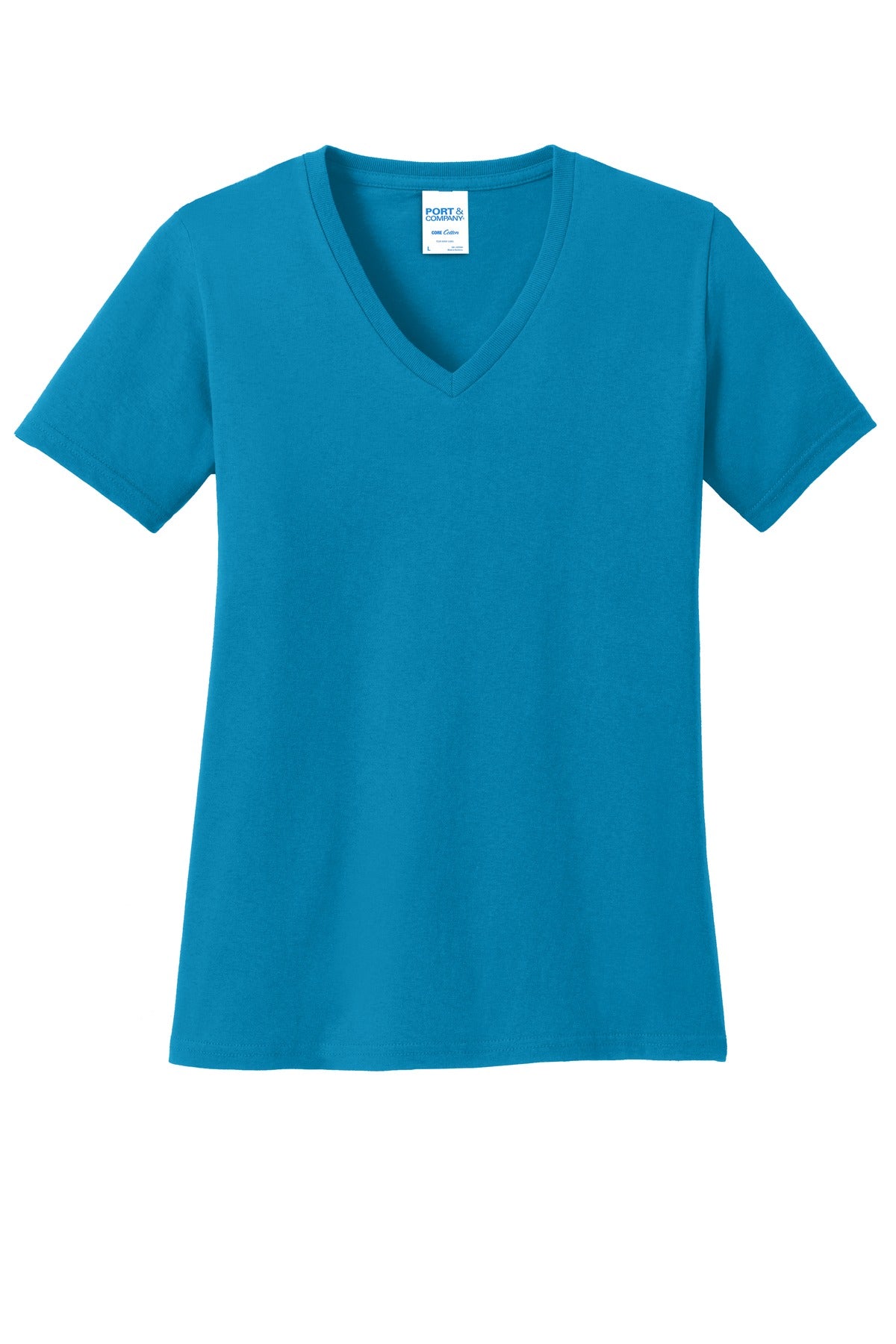 Port & Company ® Women's Core Cotton V-Neck Tee. LPC54V