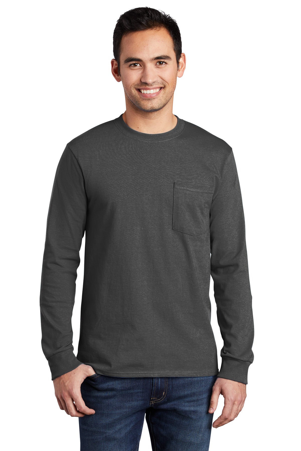 Port & Company ® Long Sleeve Essential Pocket Tee. PC61LSP