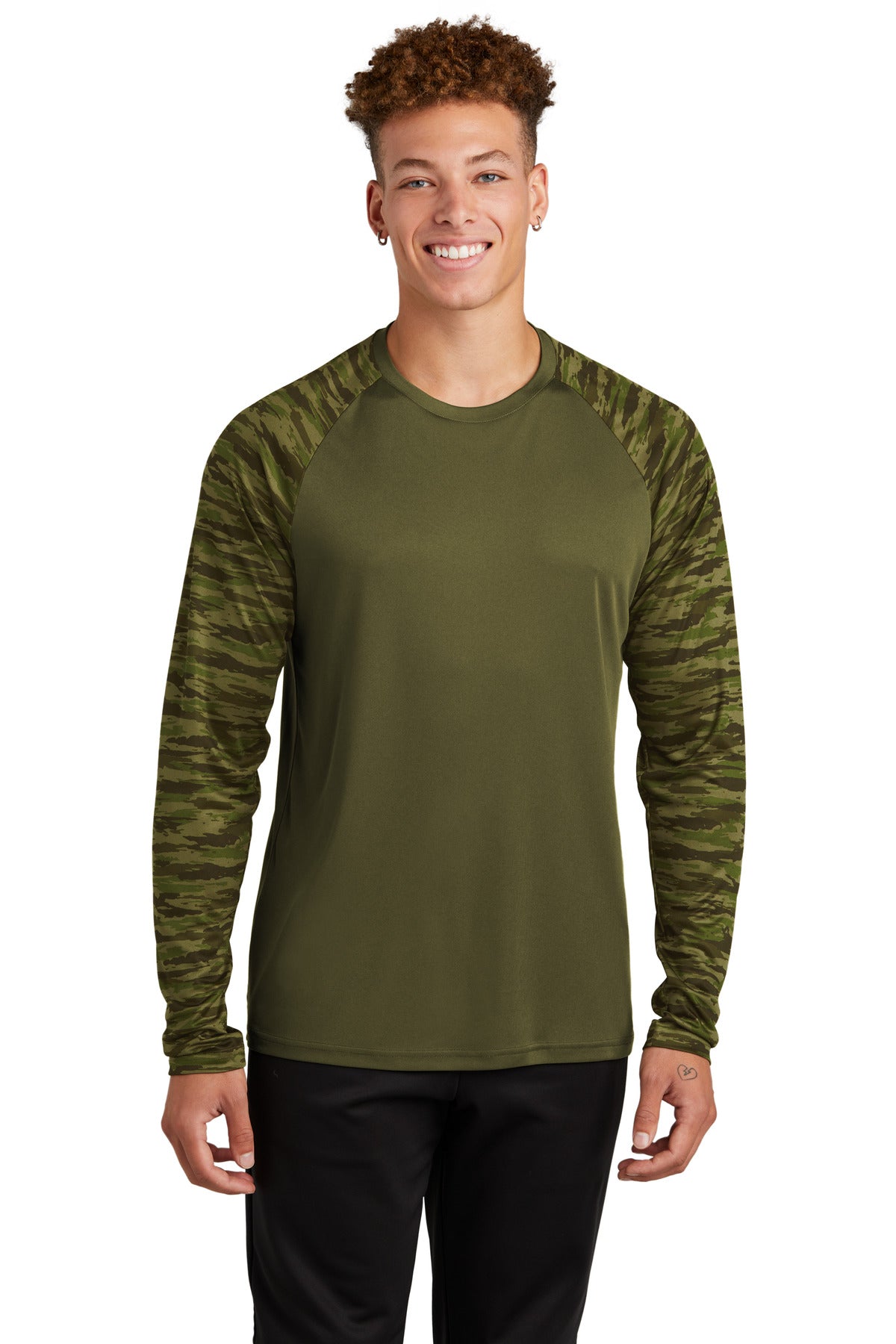 Sport-Tek ® Drift Camo Colorblock Long Sleeve Tee ST376LS