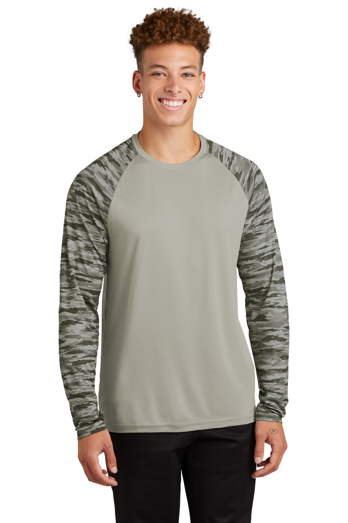 Sport-Tek ® Drift Camo Colorblock Long Sleeve Tee ST376LS