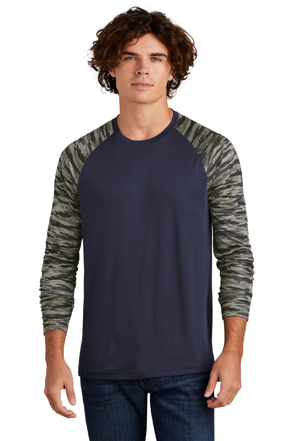 Sport-Tek ® Drift Camo Colorblock Long Sleeve Tee ST376LS
