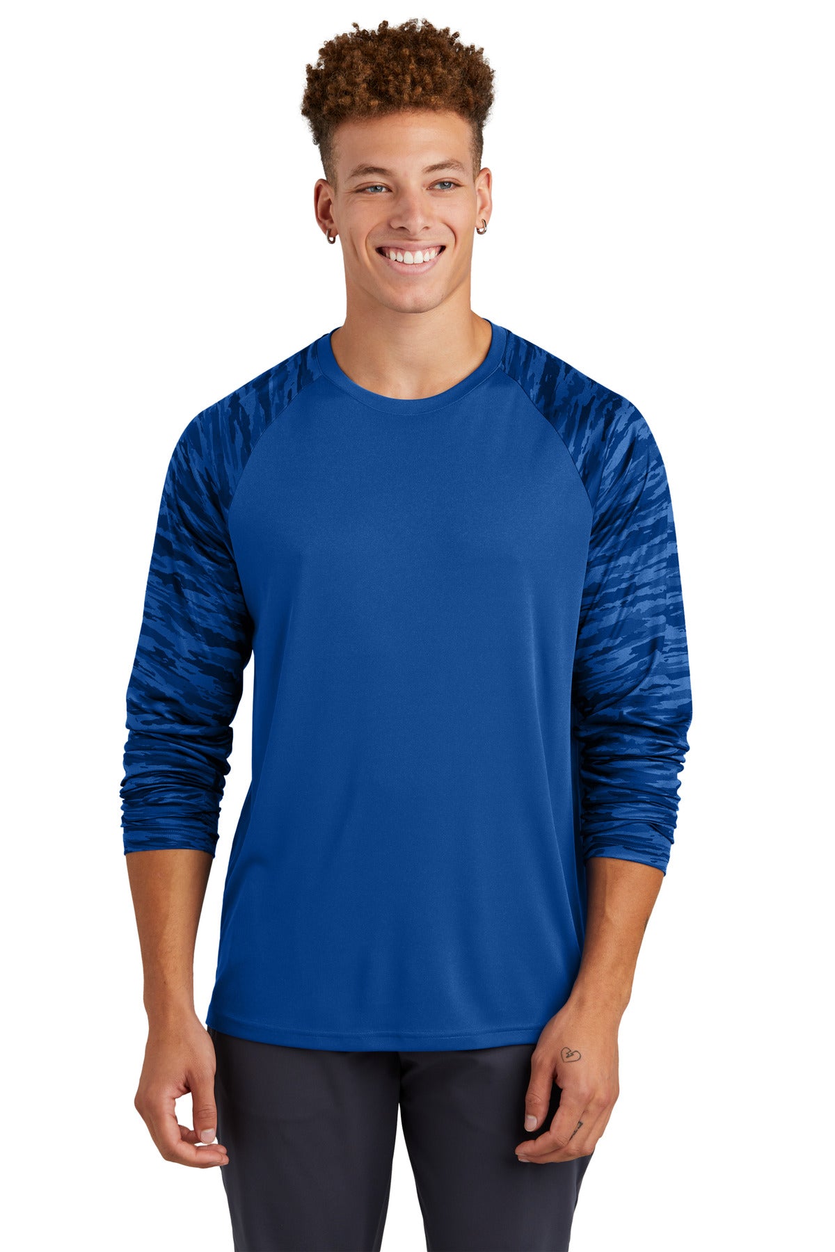 Sport-Tek ® Drift Camo Colorblock Long Sleeve Tee ST376LS