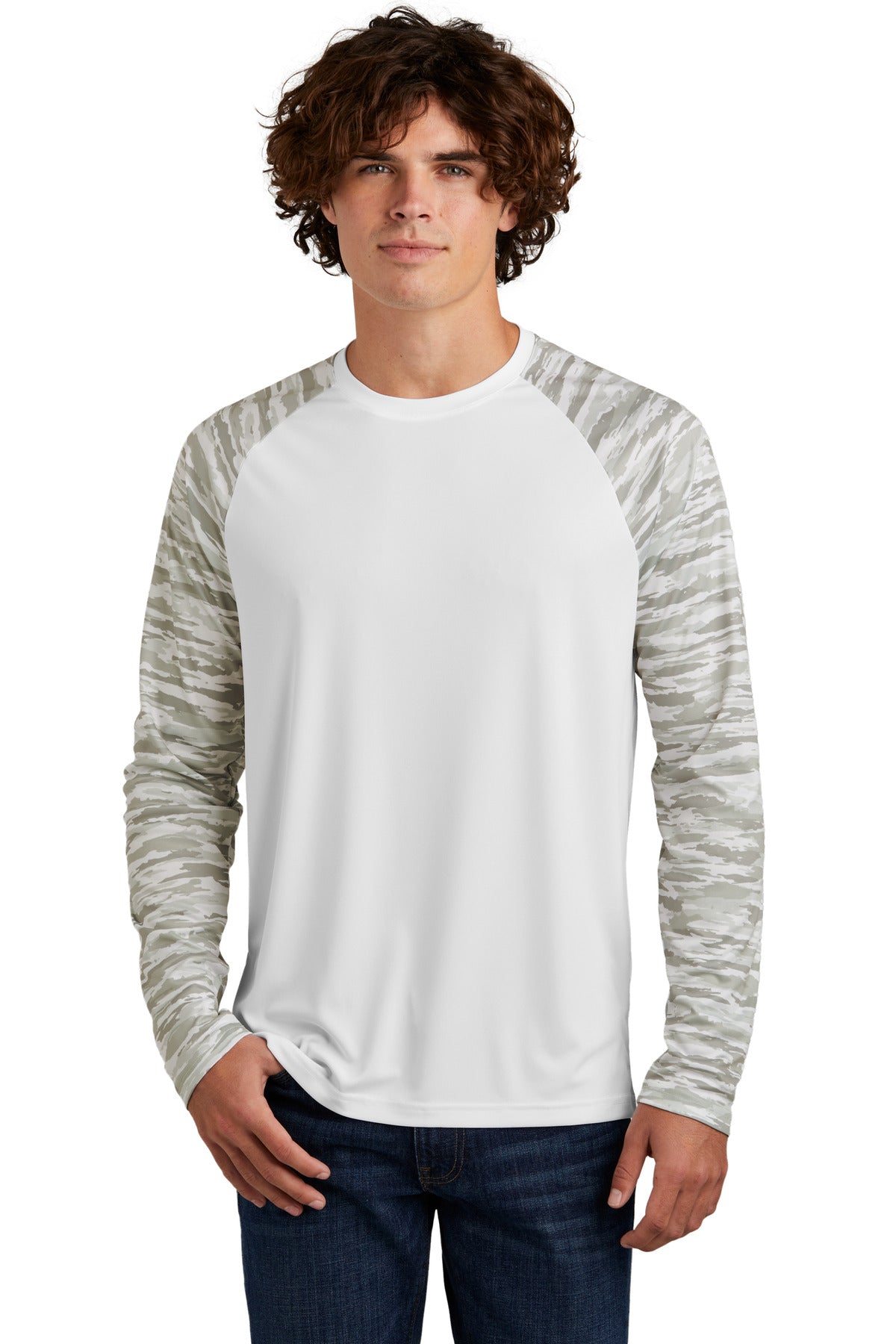 Sport-Tek ® Drift Camo Colorblock Long Sleeve Tee ST376LS