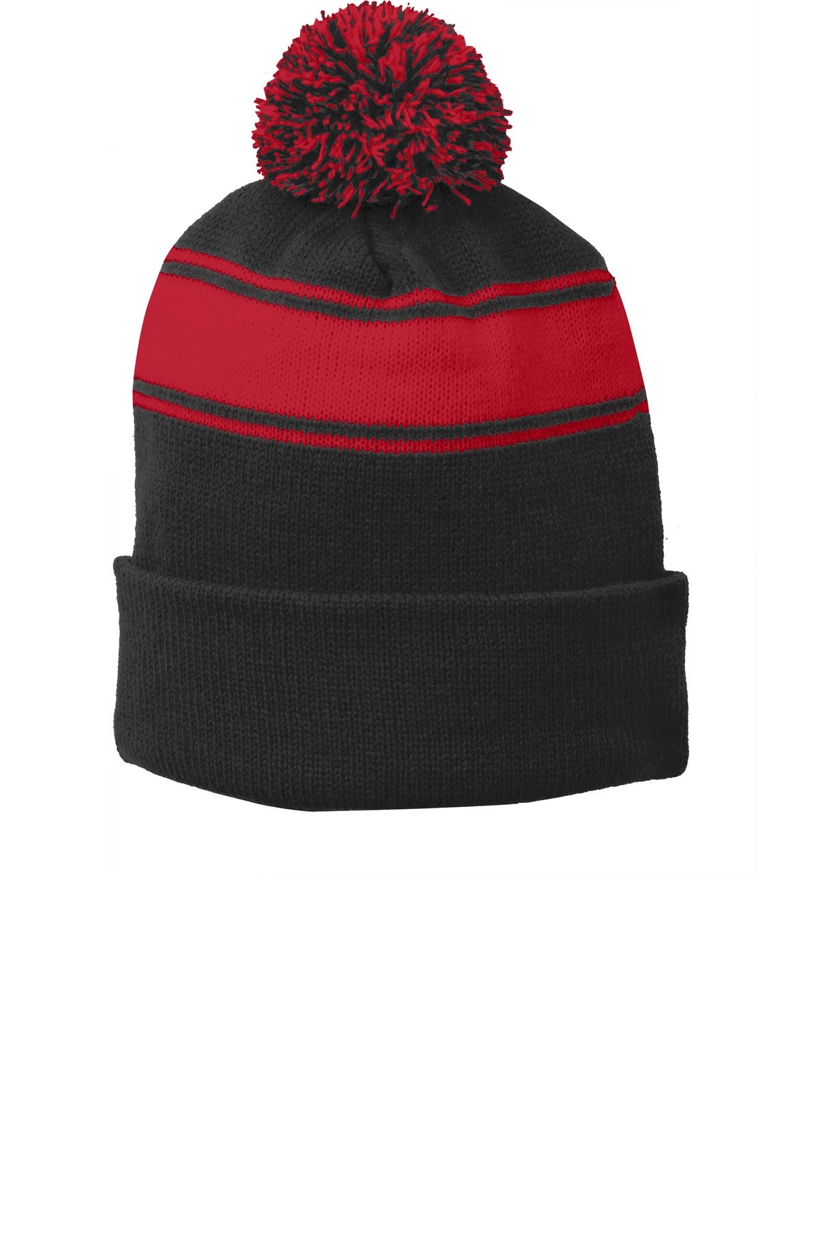 Sport-Tek ® Stripe Pom Pom Beanie. STC28