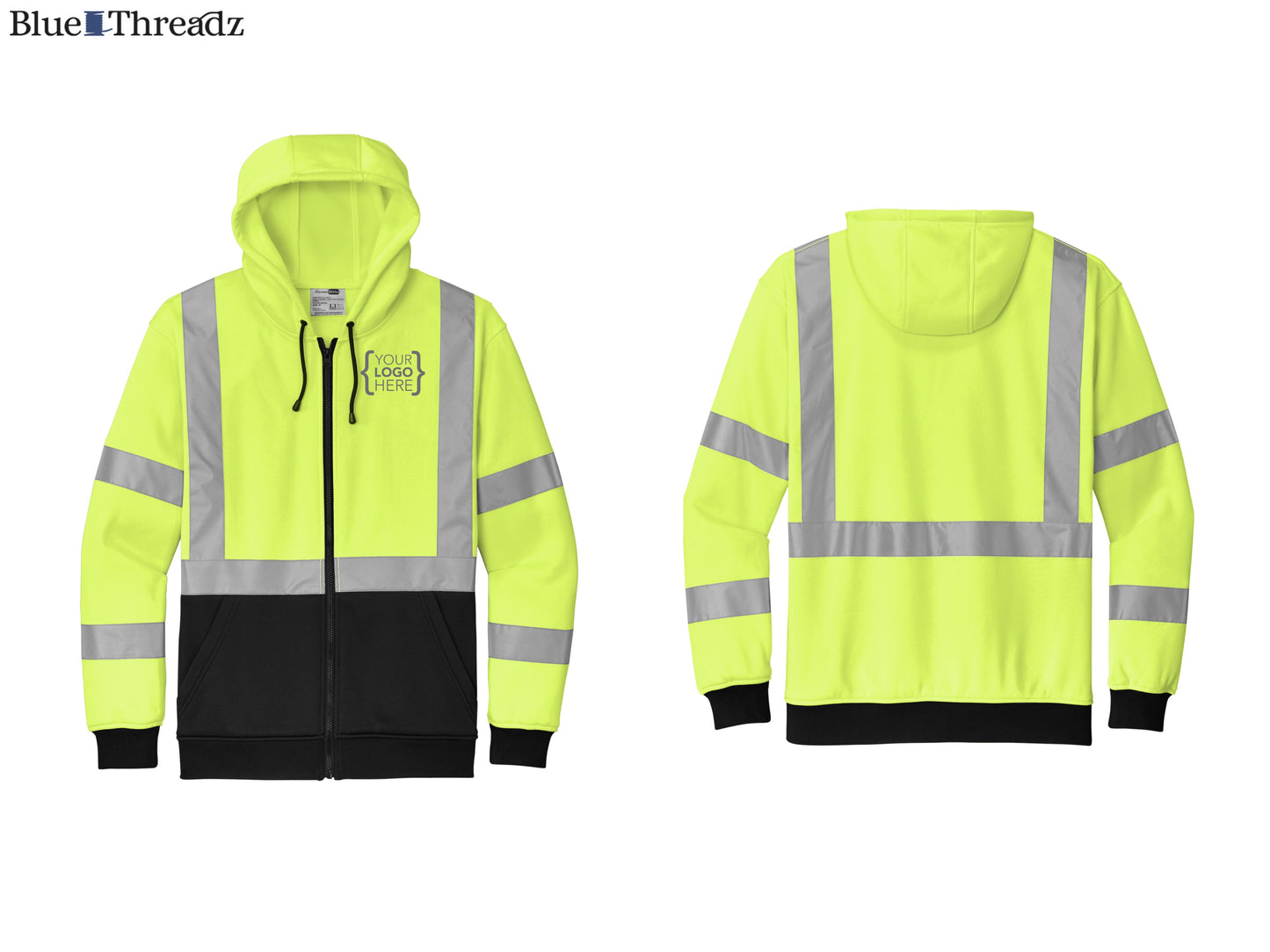 CornerStone® ANSI 107 Class 3 Heavy-Duty Fleece Full-Zip Hoodie