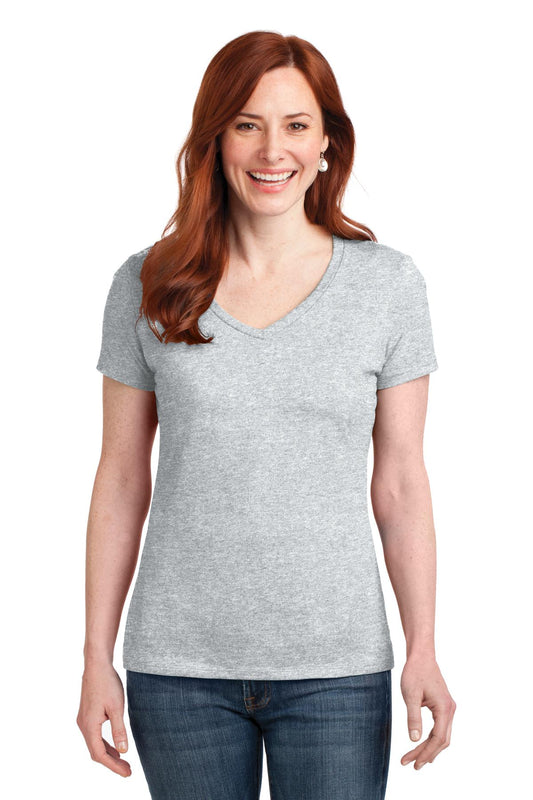 Hanes  4;  Women's Perfect-T Cotton V-Neck T-Shirt. S04V