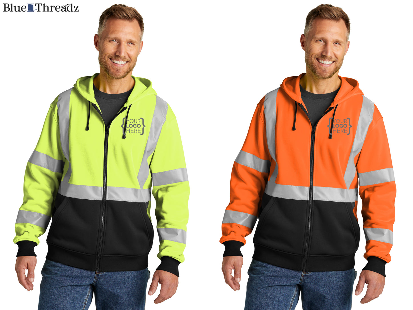 CornerStone® ANSI 107 Class 3 Heavy-Duty Fleece Full-Zip Hoodie