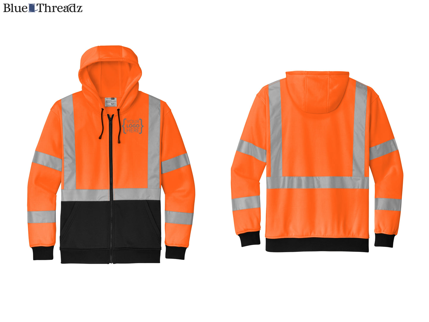CornerStone® ANSI 107 Class 3 Heavy-Duty Fleece Full-Zip Hoodie